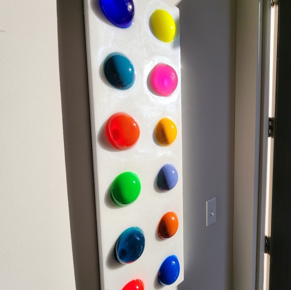 SOLD - Resin Art Bright Bold Energetic 1 of A Kind Artwork - Picture 16 of 16